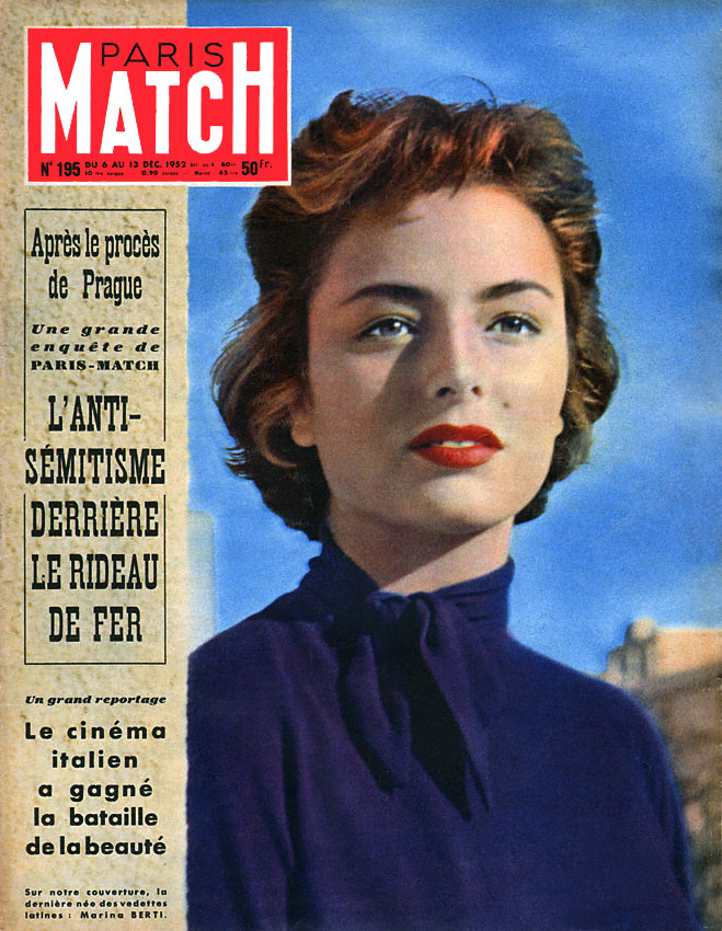 Couverture Paris match numéro 195 de Décembre 1952