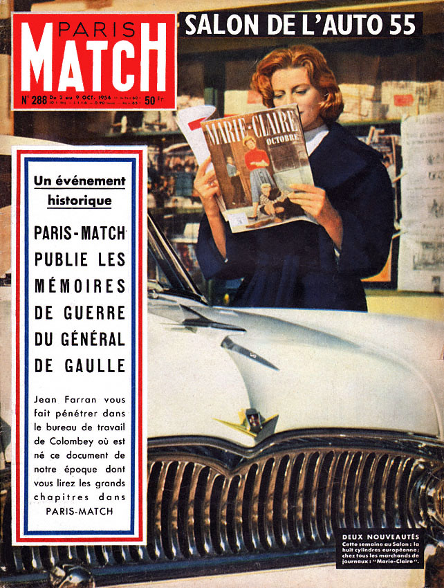 Couverture Paris match numéro 288 de Octobre 1954