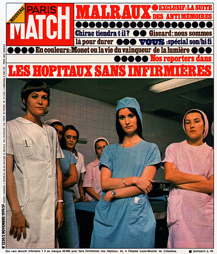 Couverture Paris match numéro 1330 de Novembre 1974