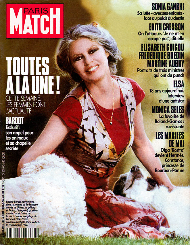 Couverture Paris match numéro 2193 de Juin 1991