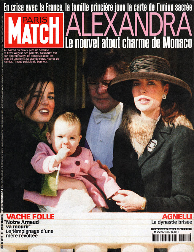 Couverture Paris match numéro 2688 de Novembre 2000