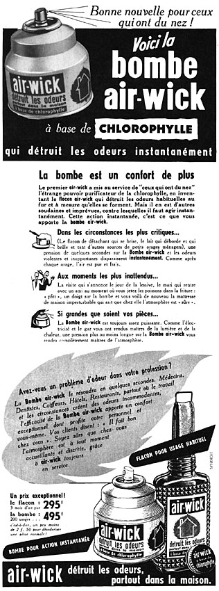 Publicité Air-Wick 1953