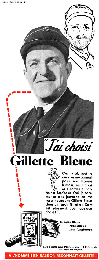 Publicité Gilette 1953