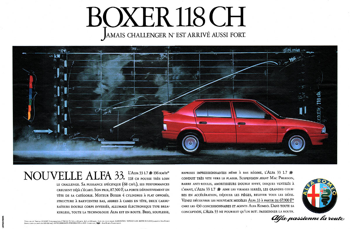 Publicité Alfa Romeo 1987