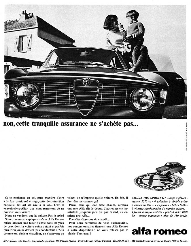 Publicité Alfa Romeo 1966