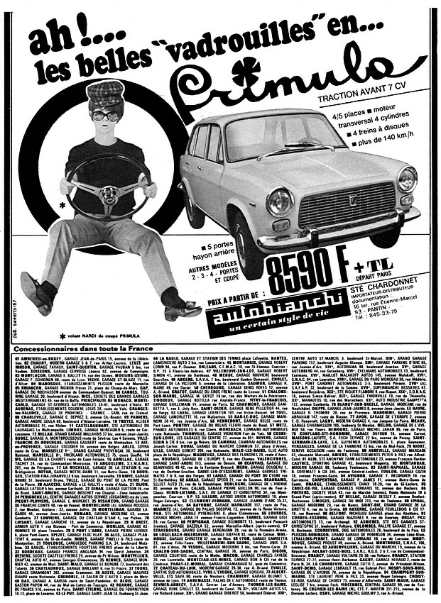 Publicité Autobianchi 1967