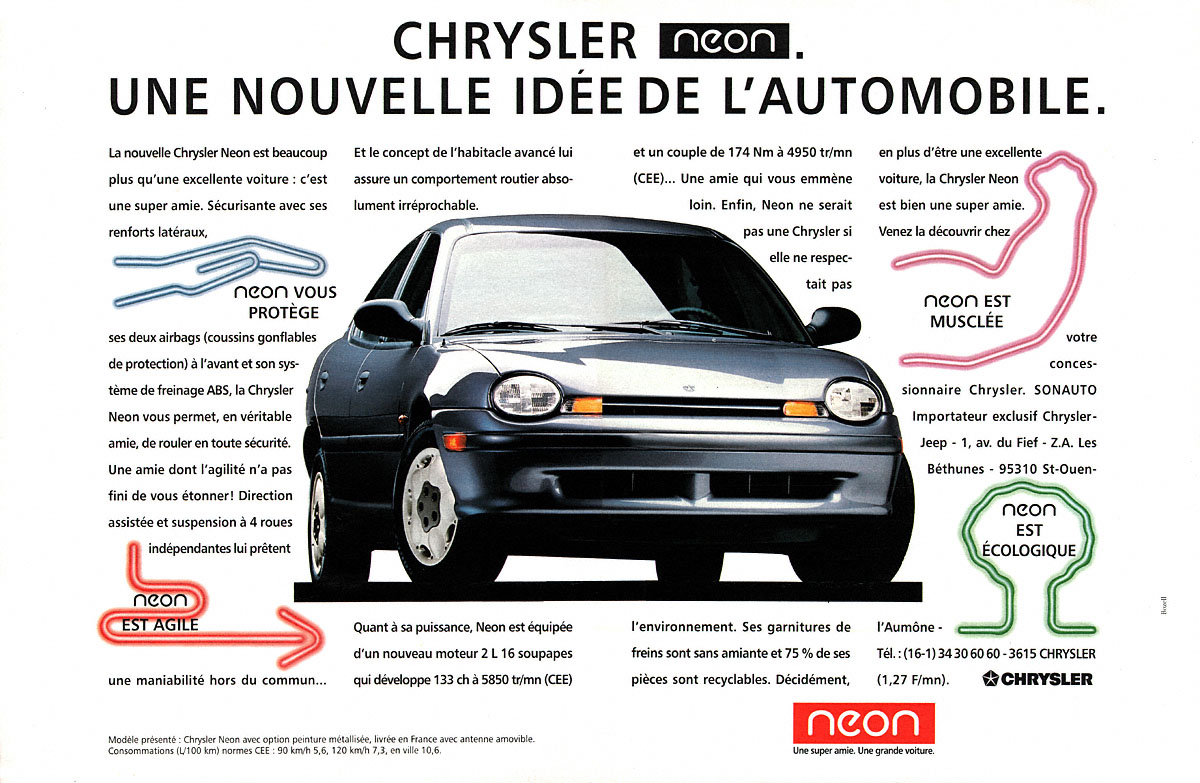Publicité Chrysler 1995