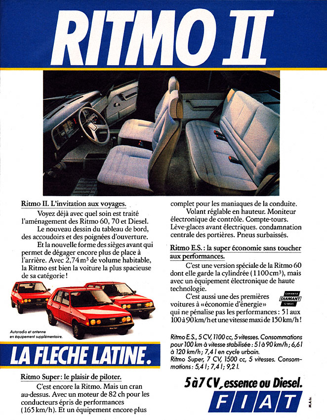 Publicité Fiat 1983