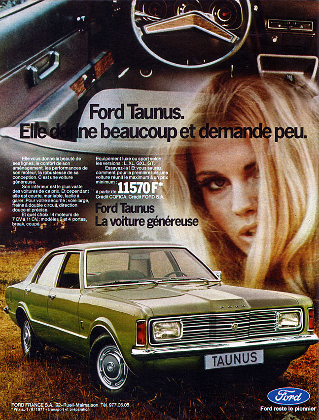 Publicité Ford 1971