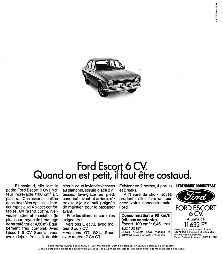 Publicité Ford 1974