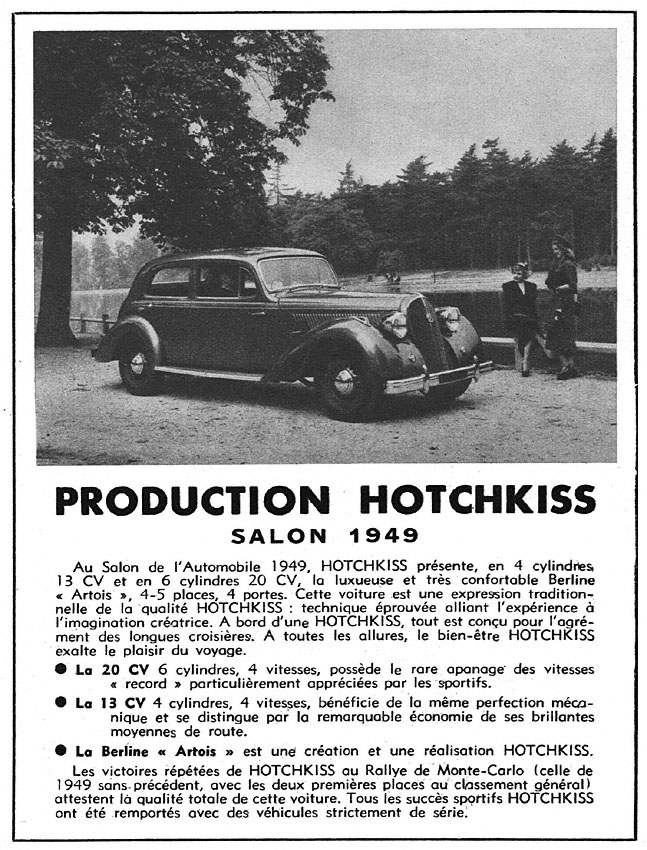 Publicité Hotchkiss 1949
