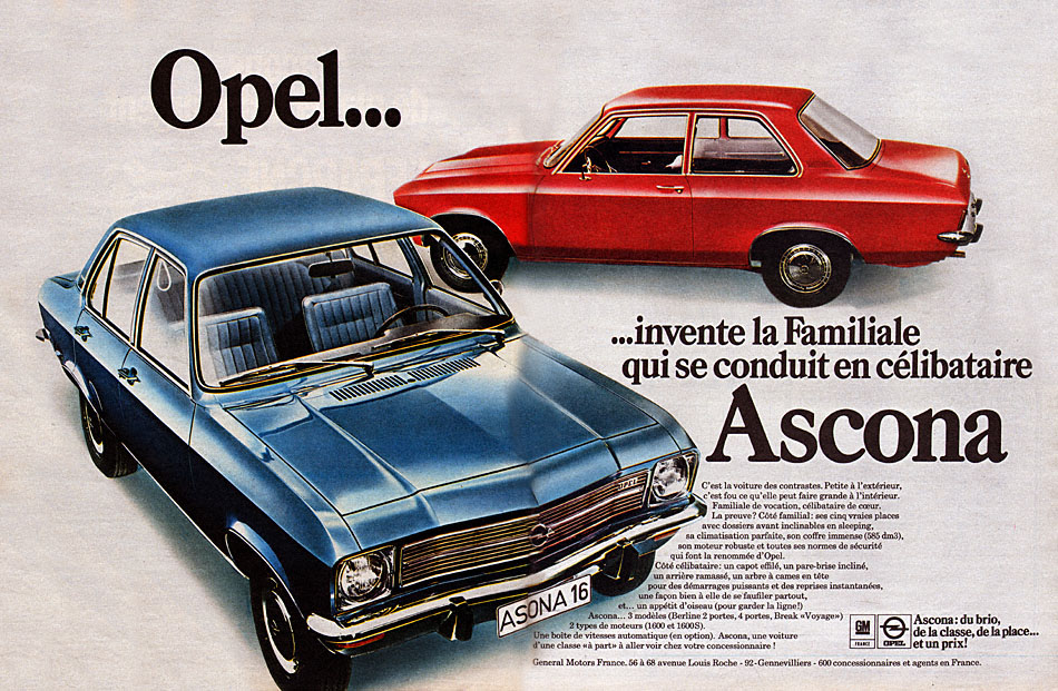 Publicité Opel 1970