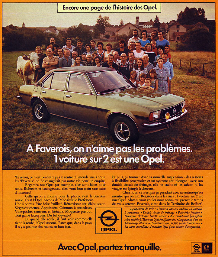 Publicité Opel 1976