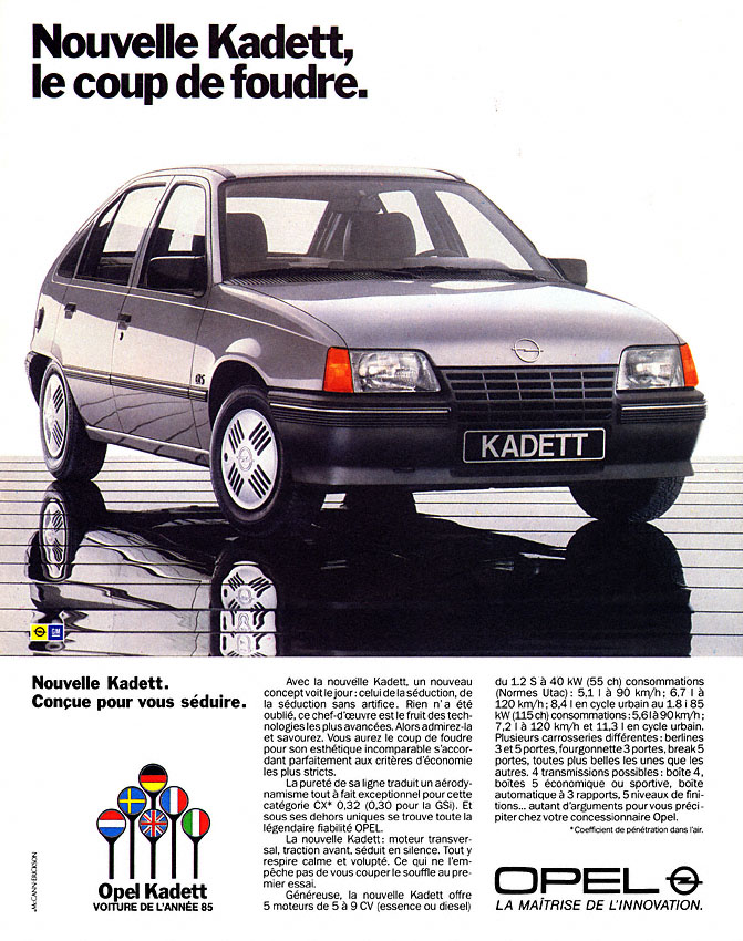 Publicité Opel 1985