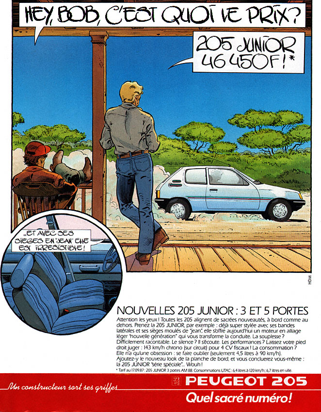 Publicité Peugeot 1987