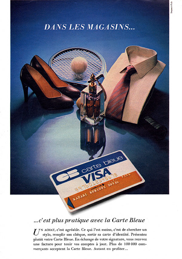Publicité Carte bleue 1981