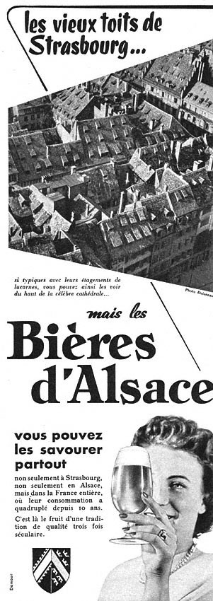 Publicité Bires d'Alsace 1958