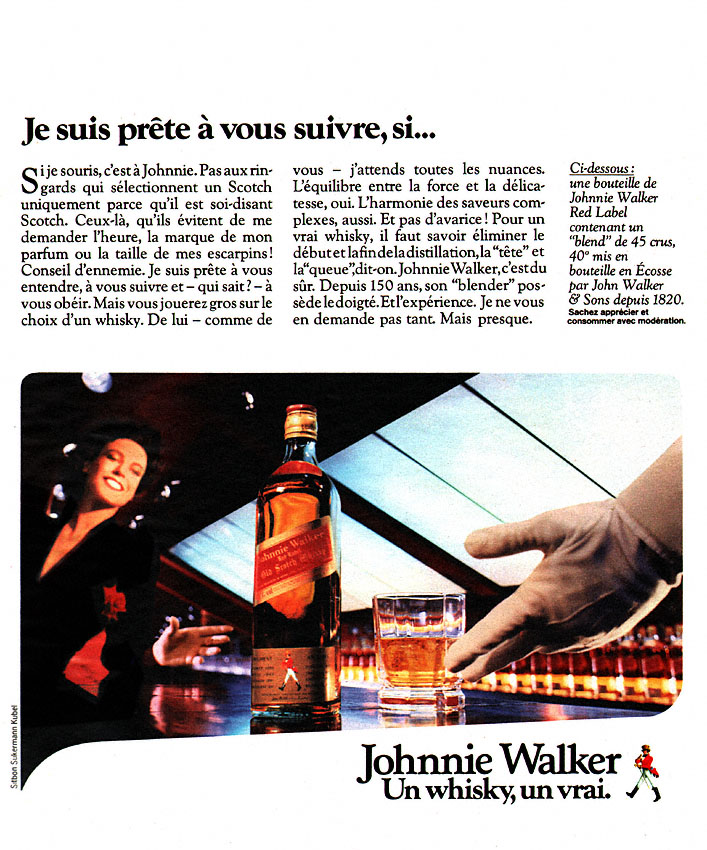 Publicité Johnnie Walker 1986