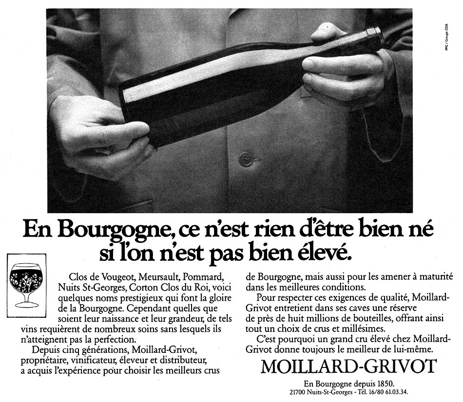 Publicité Moillard-Grivot 1982