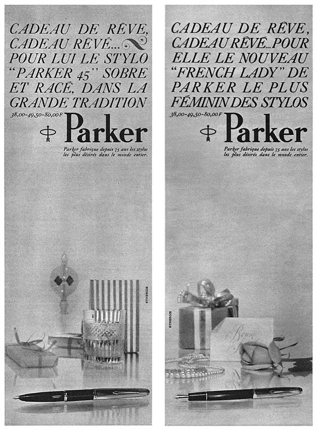 Publicité Parker 1964