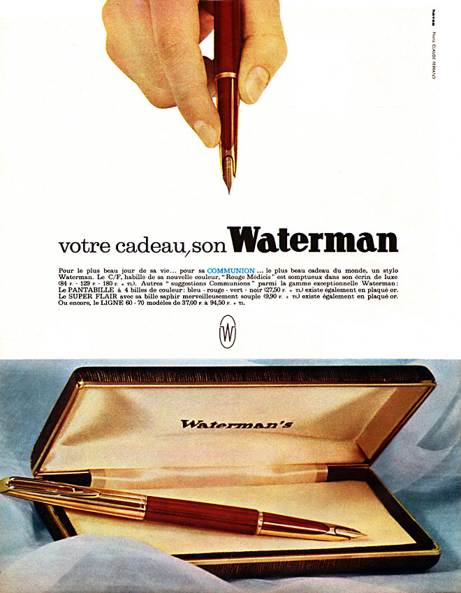 Publicité Waterman 1963