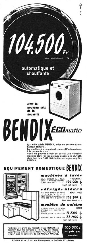 Publicité Bendix 1958