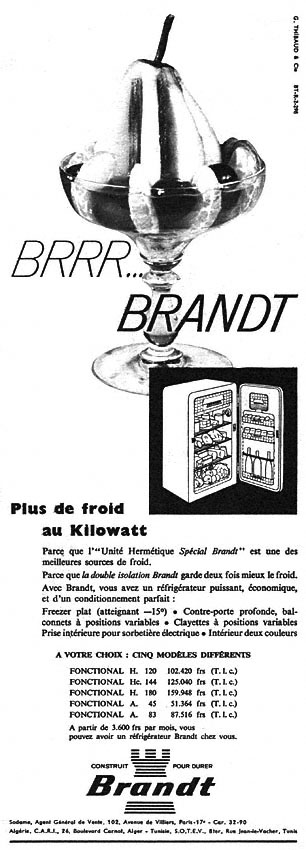 Publicité Brandt 1957