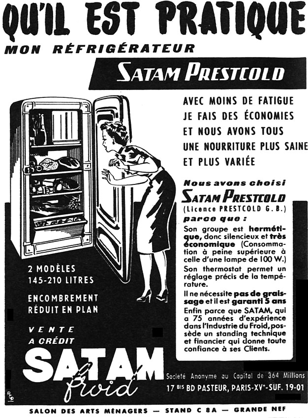 Publicité Satam 1953