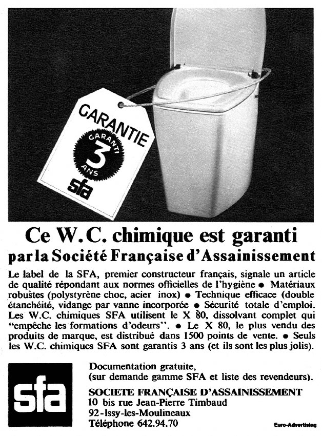 Publicité Sfa 1969