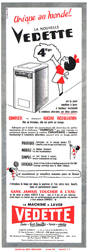 Publicité Vedette 1956