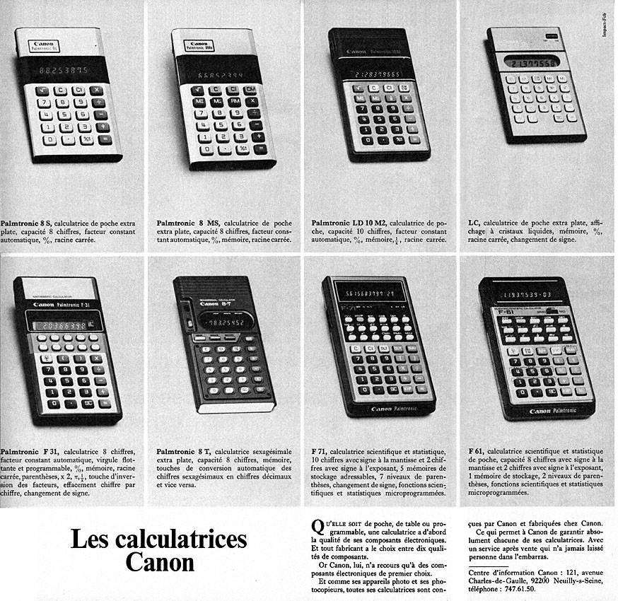Publicité Canon 1977