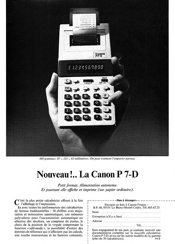 Publicité Canon 1980