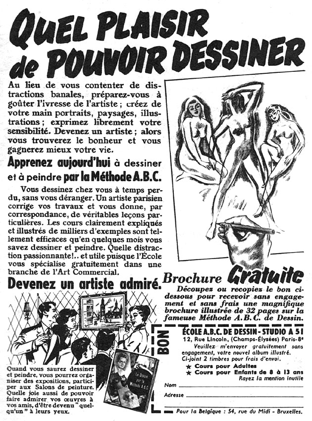 Publicité Ecole ABC 1956