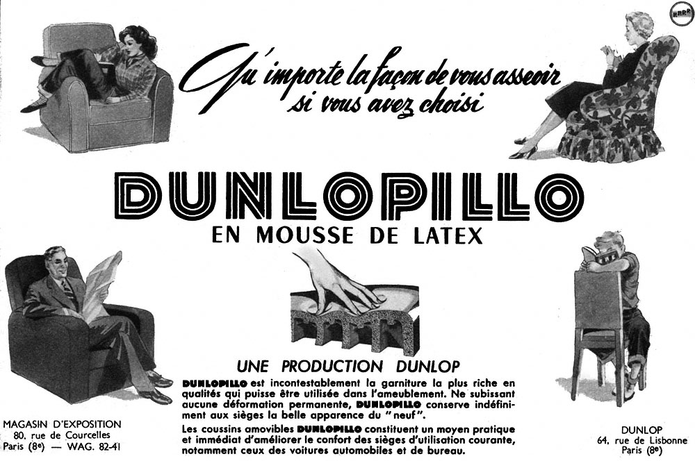Publicité Dunlopillo 1953