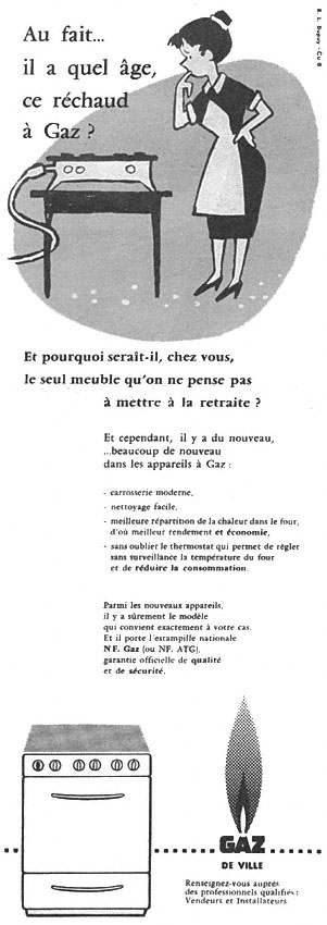 Publicité Gaz 1957
