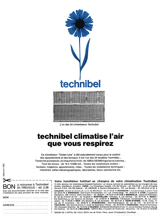 Publicité Technobel 1970