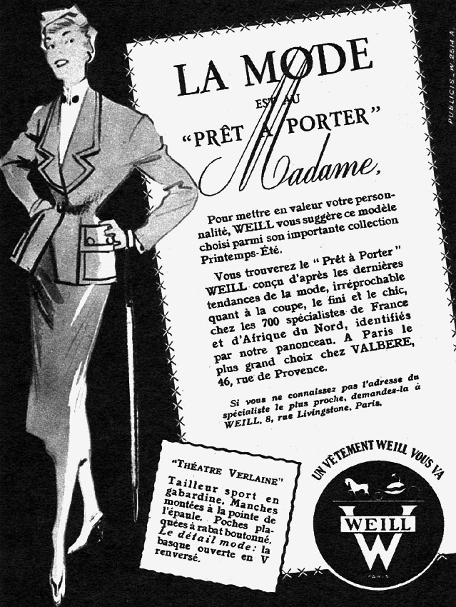 Publicité Weill 1951