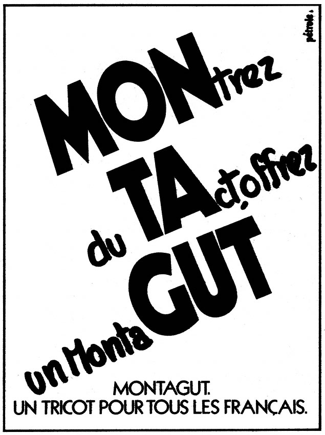 Publicité Montagut 1980