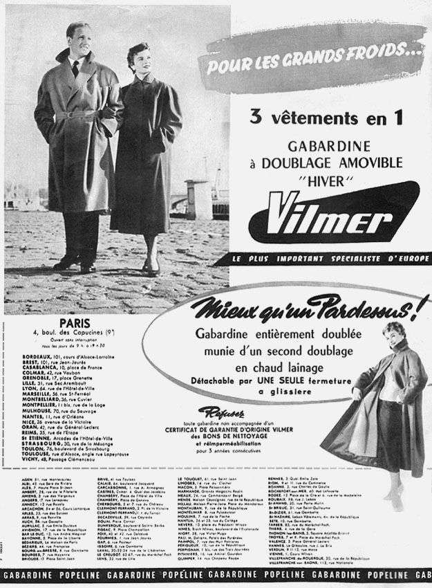 Publicité Vilmer 1955