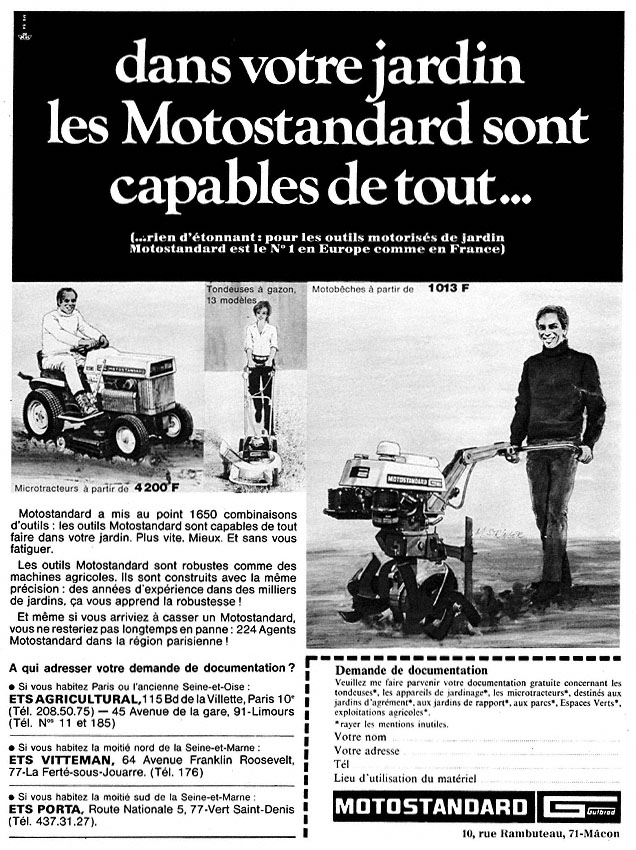 Publicité Motostandard 1969