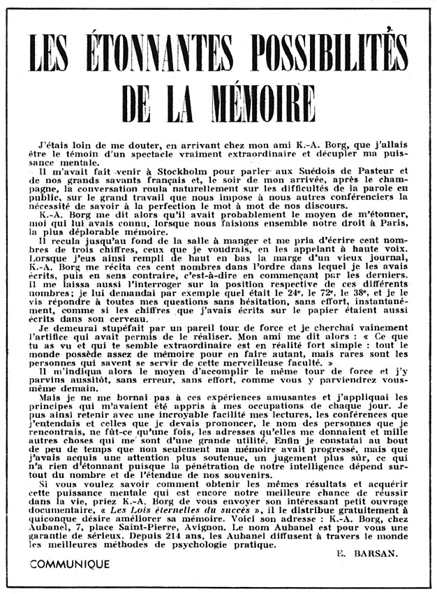 Publicité Aubanel 1956