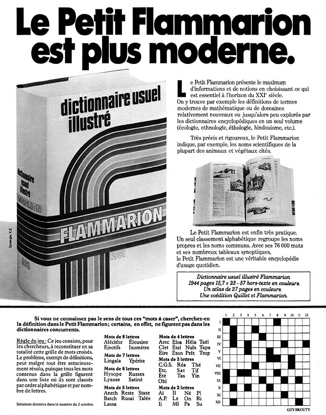 Publicité Flammarion 1980