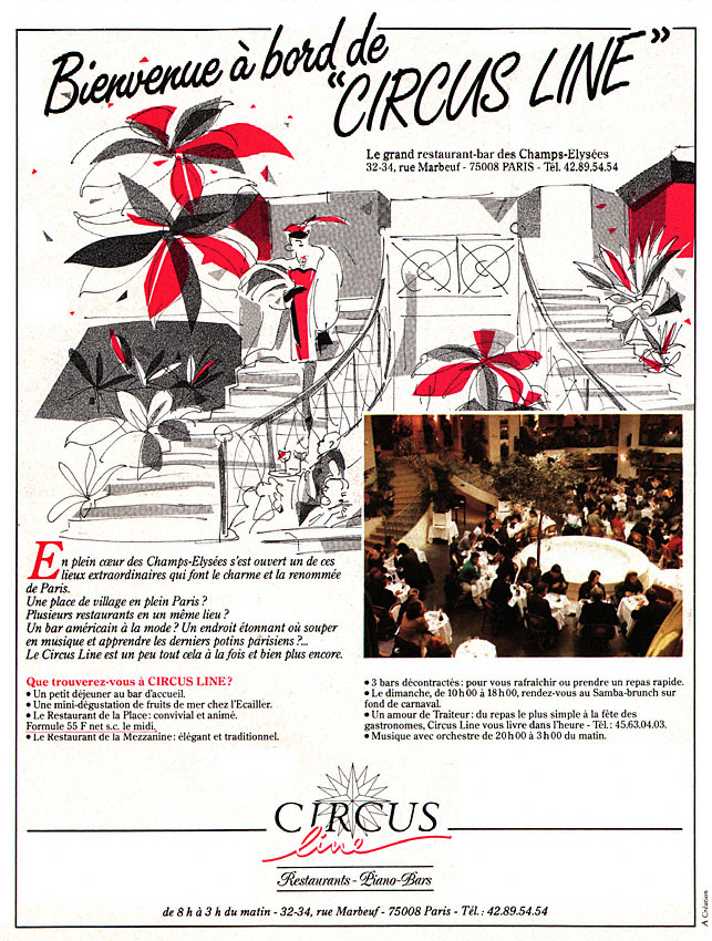 Publicité Restaurants 1987