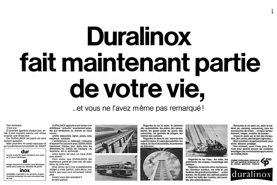 Publicité Duralinox 1968