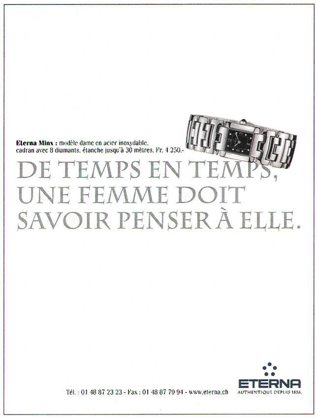 Publicité Eterna 2000