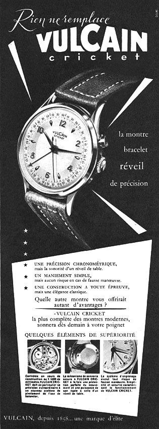 Publicité Vulcain 1954