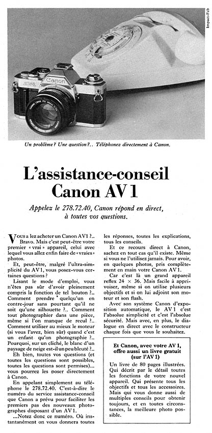 Publicité Canon 1980