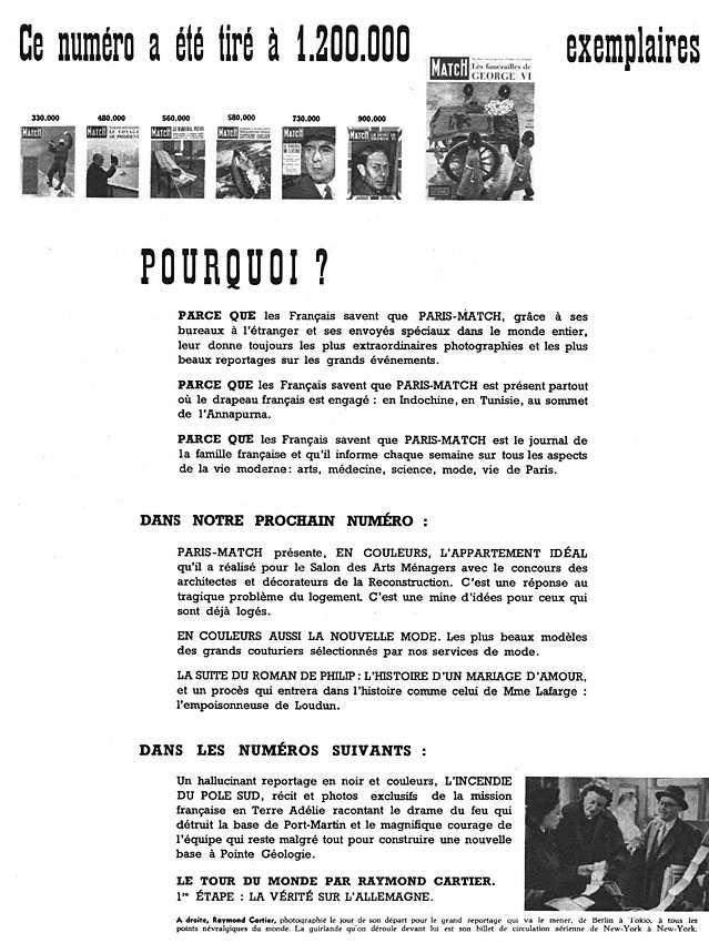 Publicité Match 1952