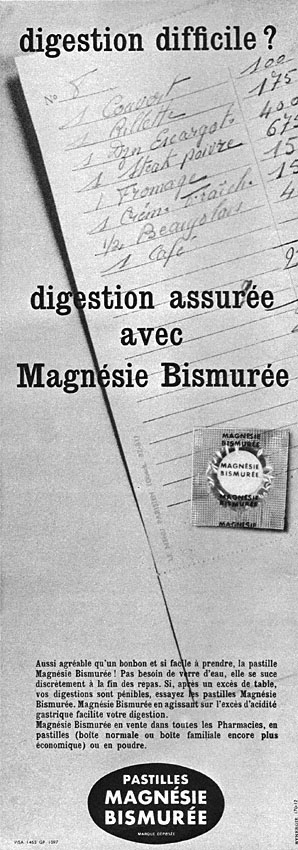 Publicité Magnesie 1964