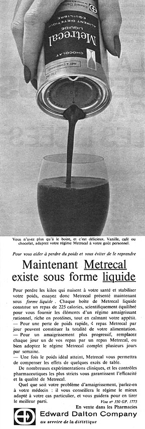 Publicité Metrecal 1962